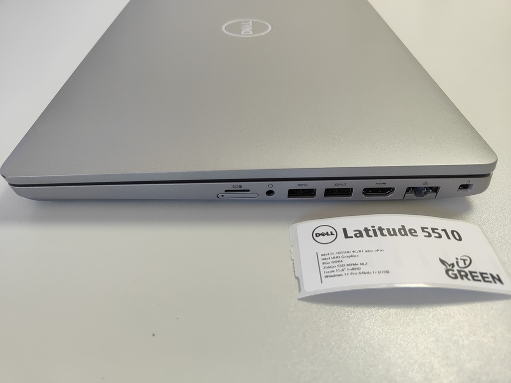 Dell Latitude 5510 - Intel i5-10310U - 8Go DDR4 - SSD NVMe 256Go - 15,6" FHD