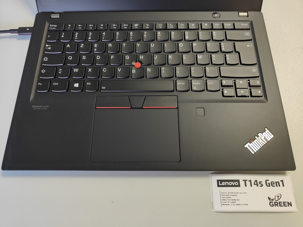 LENOVO T14s G1 - Intel i5-10310U - 16Go DDR4 - SSD NVMe 500Go - 14"FHD 