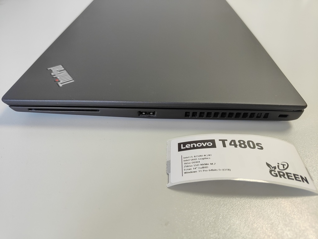 LENOVO T480s - Intel i5-8350U - 16Go DDR4 - SSD NVMe 256Go - 14" FHD