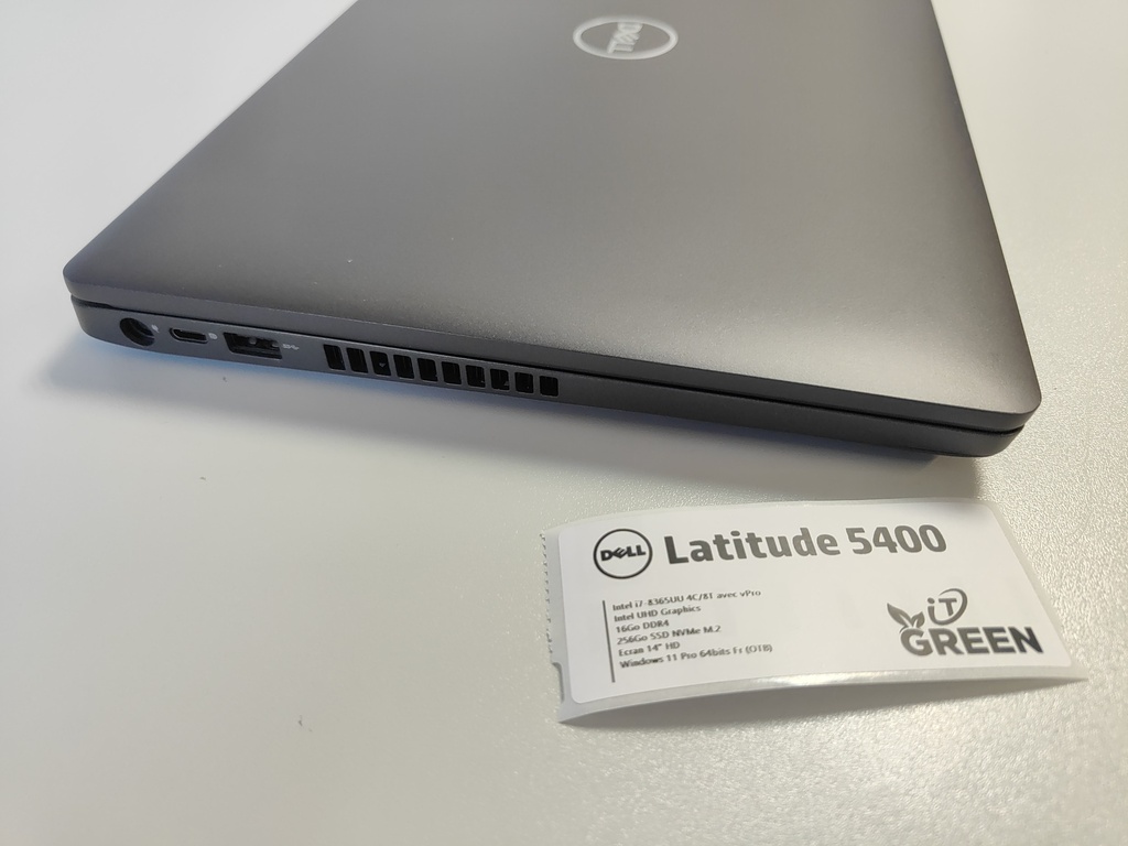 DELL Latitude 5400 - Intel i5-8365U - 16Go DDR4 - SSD NVMe 256 Go - 14" HD