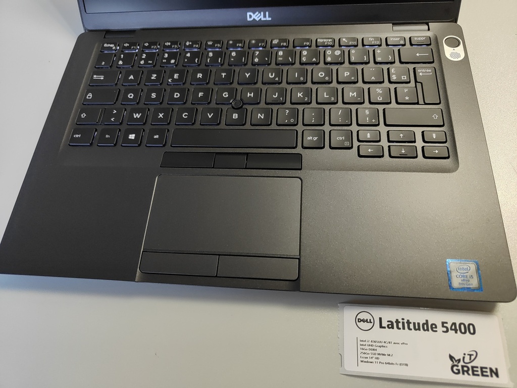 DELL Latitude 5400 - Intel i5-8365U - 16Go DDR4 - SSD NVMe 256 Go - 14" HD