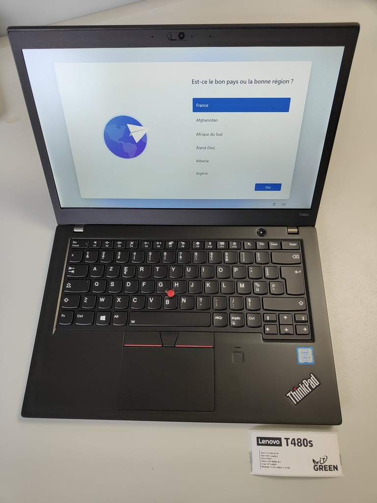 LENOVO T480s - Intel i5-8350U - 16Go DDR4 - SSD NVMe 256Go - 14" FHD